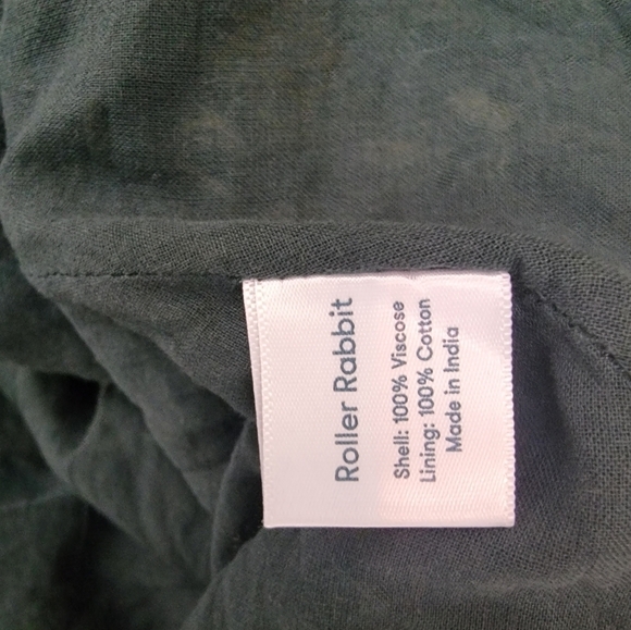 Roller Rabbit Filippa Wrap Dress S Tiered Beringhouse Green Floral Cottagecore - Picture 12 of 12